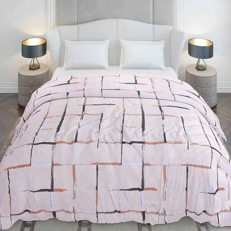 Monte Carlo Blockscape Geometric Polyester Duvet Covers (Peach) - 210 GSM - 3