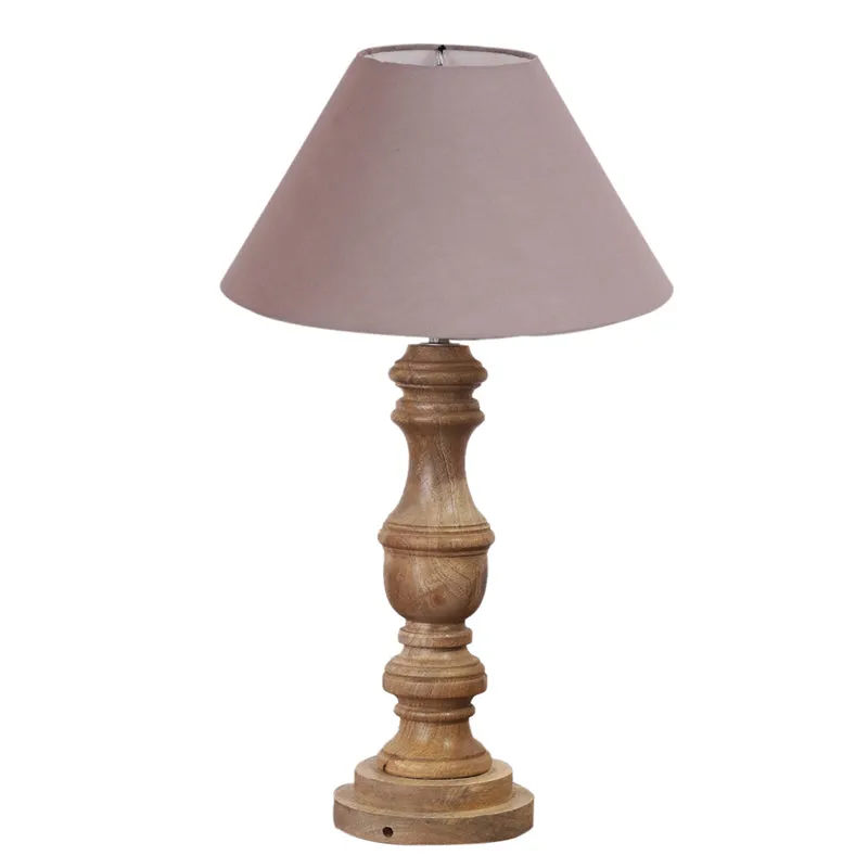 Cotin II Carve Wooden Table Lamp - Grey,Brown media 6