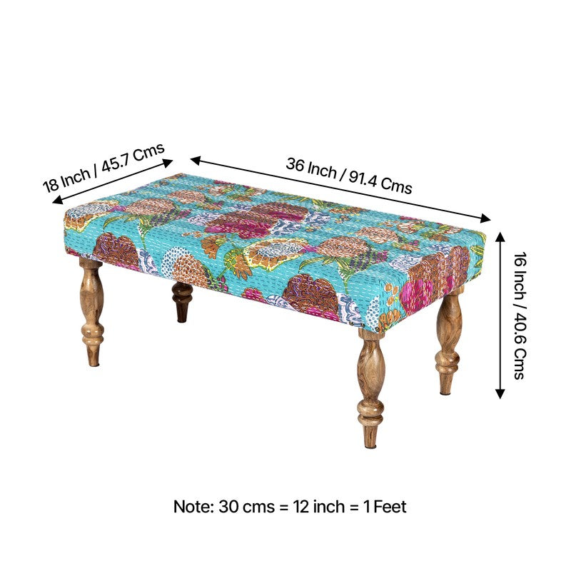 Daxen Sheesham Wooden Bench - Multicolor media 11