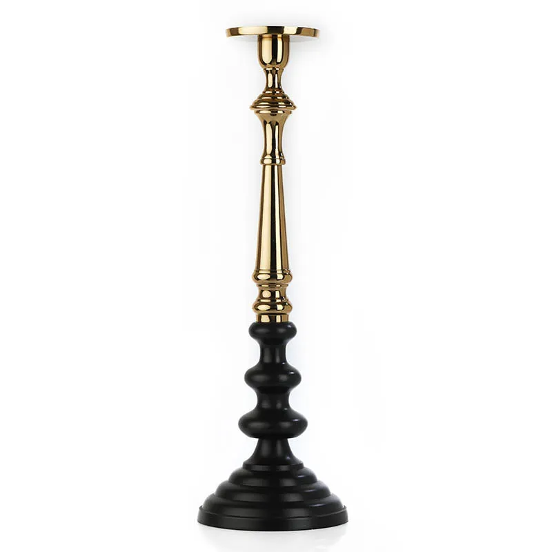 Cove Pillar Candle Holder (Black & Gold) - Large media 5