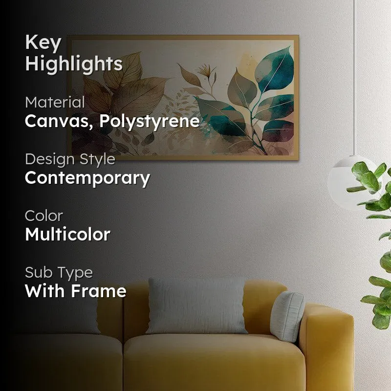 Midria Leaf Wall Painting With Frame media 2