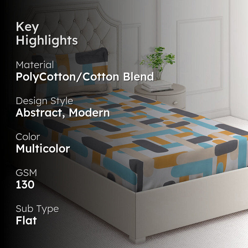 Lattice Pulse Abstract Bedsheet - 130 GSM media 2