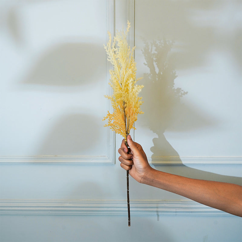 Faux Asparnagus Pampas Flower Stick (White) - 25 CM