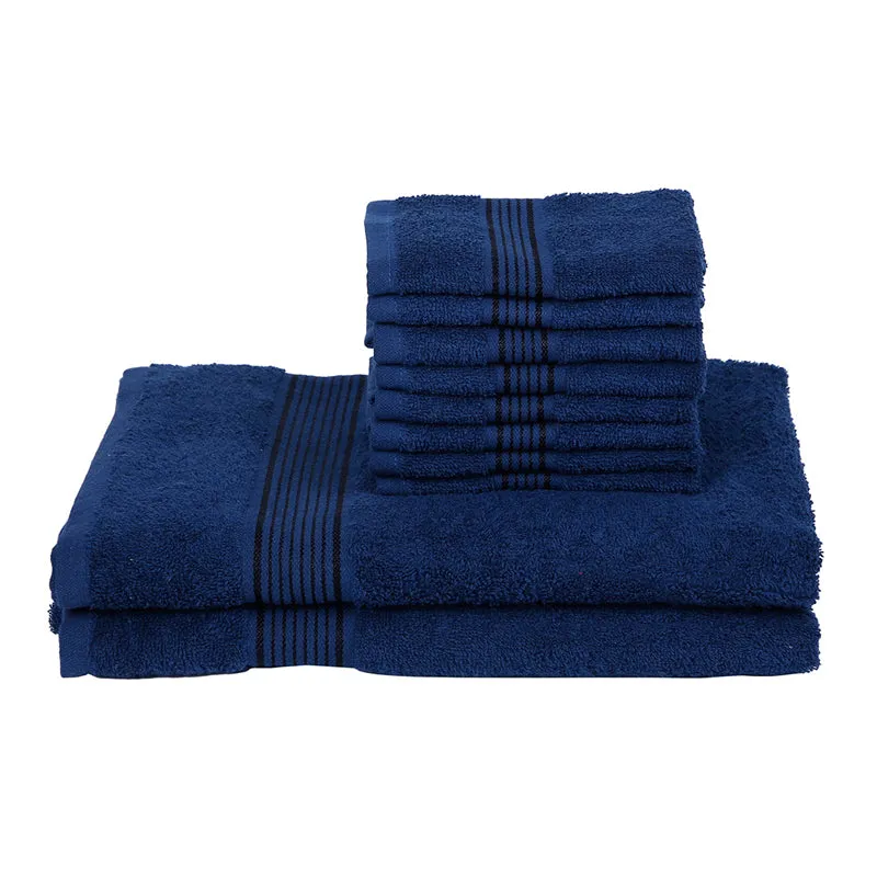 Comfora Bath & Face Towel Set (Blue) - Ten Piece Set media 3