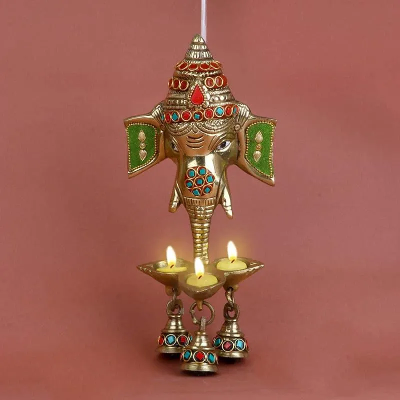 Ganesh Brass Idol With Bell media 1