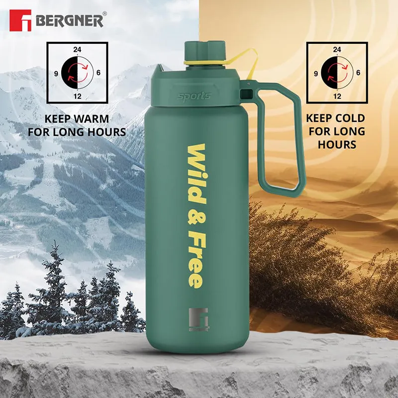 Bergner Thermolux Double Walled Hot & Cold Flask (Green) - 1000 mL media 4