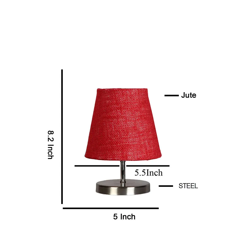Vidro Jute Table Lamp - Maroon,Silver media 5