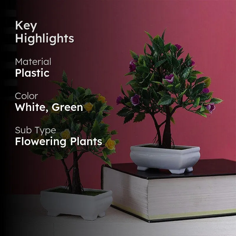 Deya Faux Plant In Nesha Pot (24 cms) - Set Of Two media 2