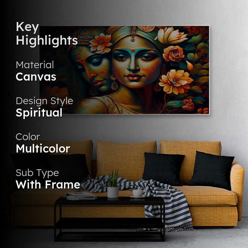 Eternal Romance Radha Krishna Canvas Wall Painting media 2