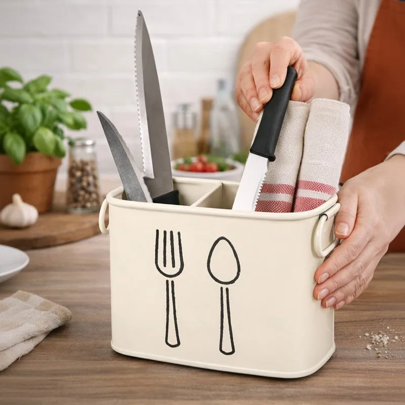 KitchenPro Rust-Free Cutlery Stand - Ivory media 1