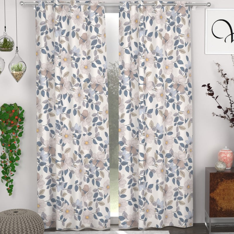 Floral Drift Curtains - Set of Two - Door - 7 Feet