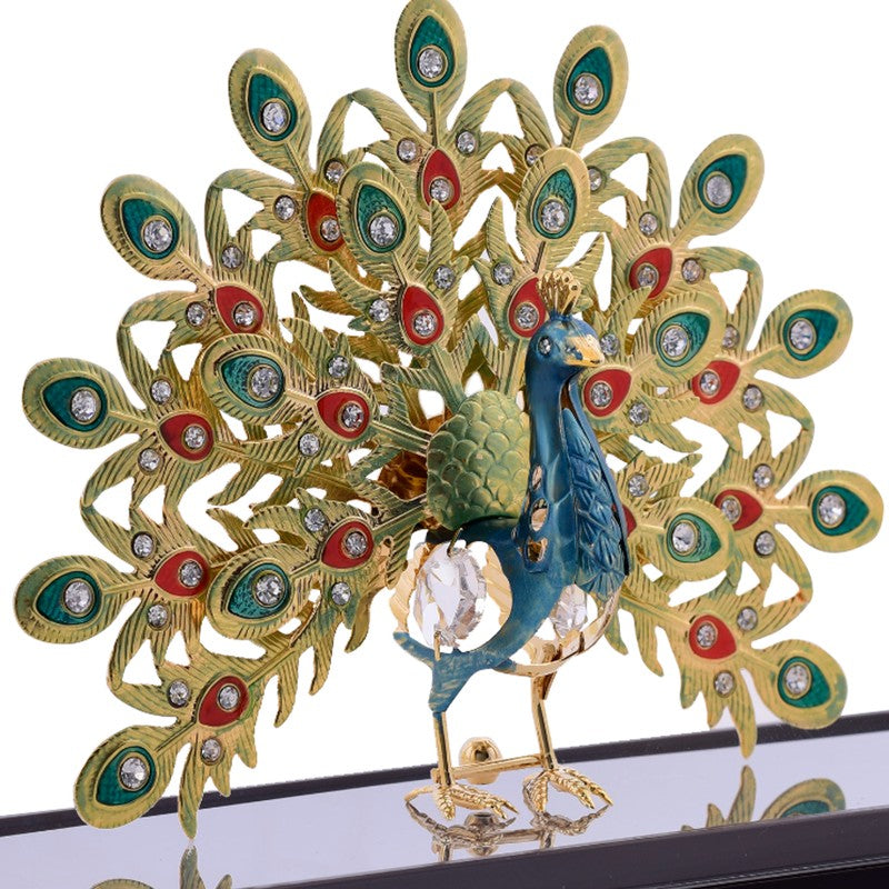 Regal Peacock 24K Gold Plated Mild Steel Showpiece media 5