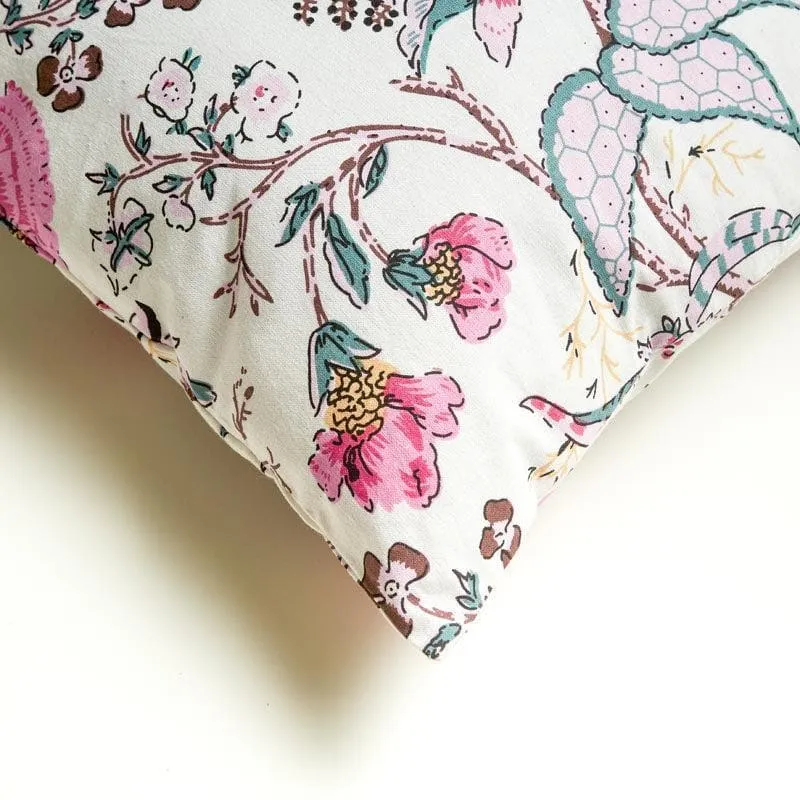 Lushlie Blooms Cotton Cushion Cover (Pink) - Set Of Two media 5