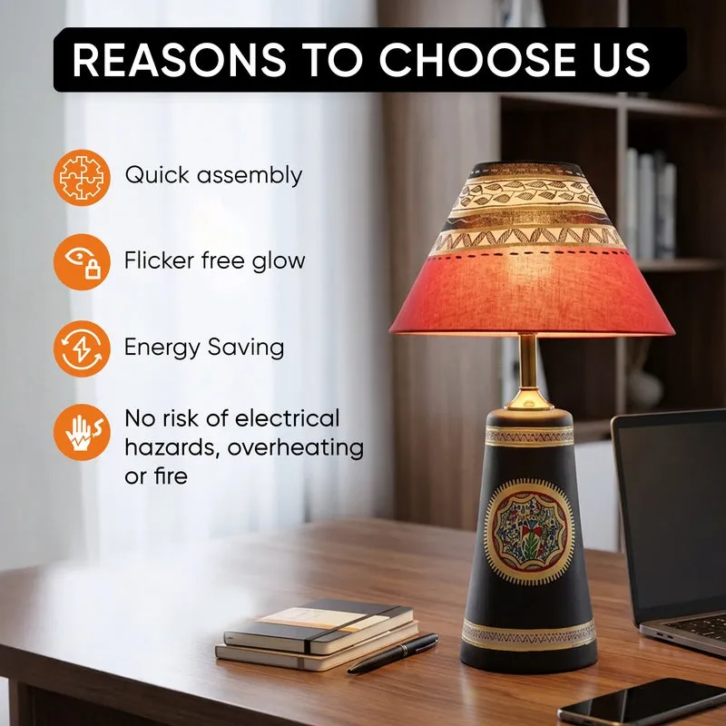 Soma Warli Painted Table Lamp - Multicolor media 12