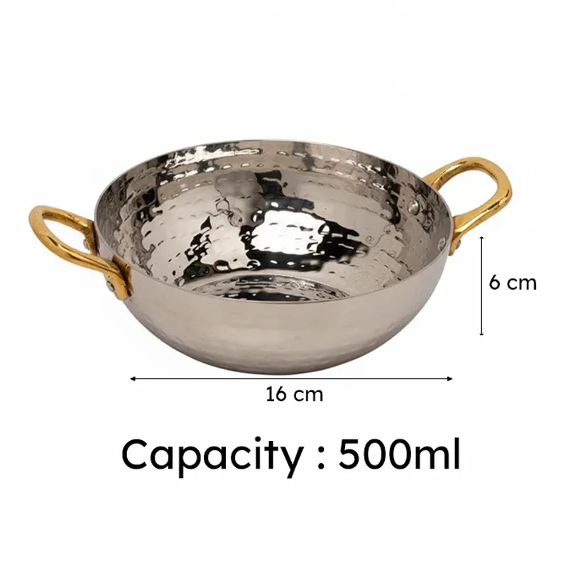 Vintage Allure Hammered Kadhai Serving Pot - 500 ML media 5