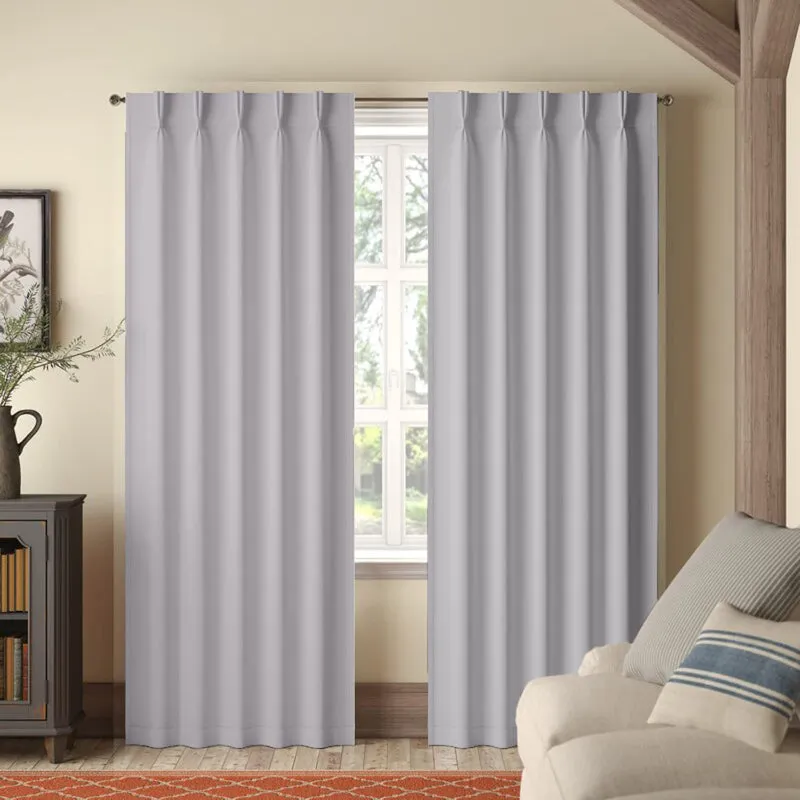 Imora Double Pinch Pleat Medium Width Curtain - Silver media 1