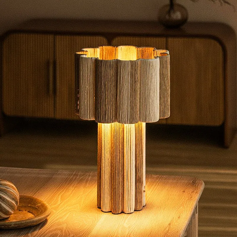 Orange Tree Kenji Mild Steel Table Lamp - Brown,Beige media 1