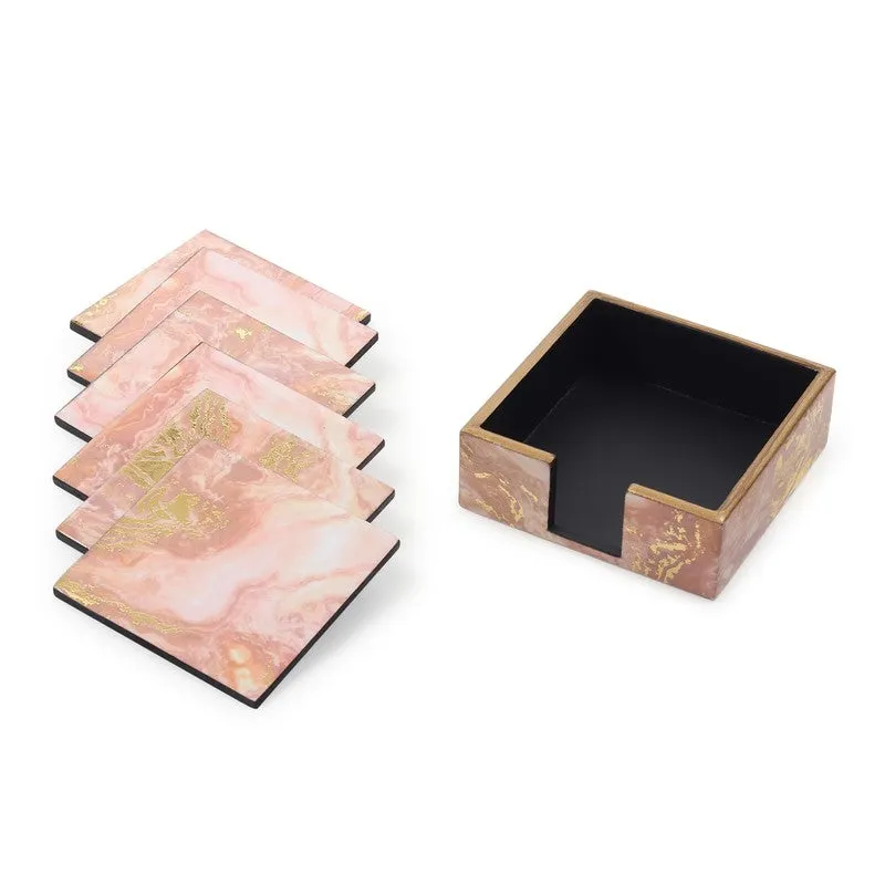 Rosyra Wooden Coaster with Stand - Seven Piece Set media 6