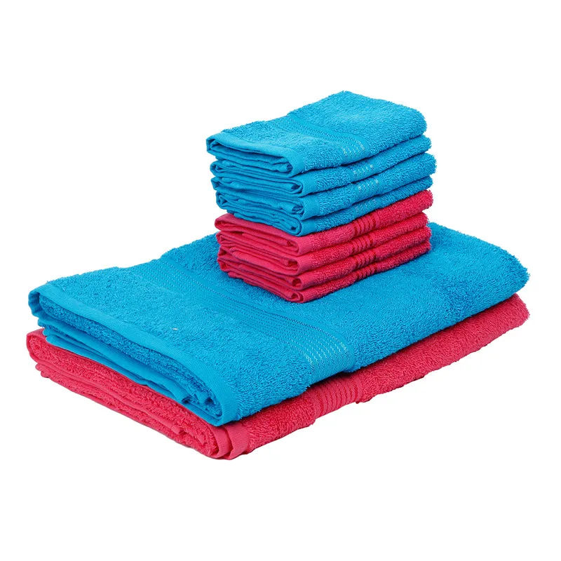 Comfora Bath & Face Towel Set (Blue,Pink) - Ten Piece Set media 4