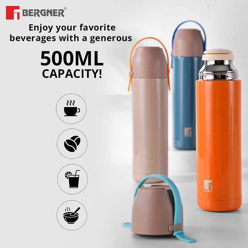 Bergner Oryn Double Walled Hot & Cold Flask (Blue) - 500 mL media 7