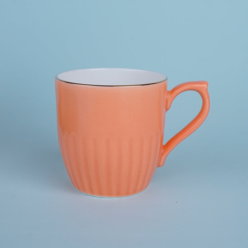 Glimo Porcelain Tea Cup (200 mL Each)/Orange)-  Set of Six media 3
