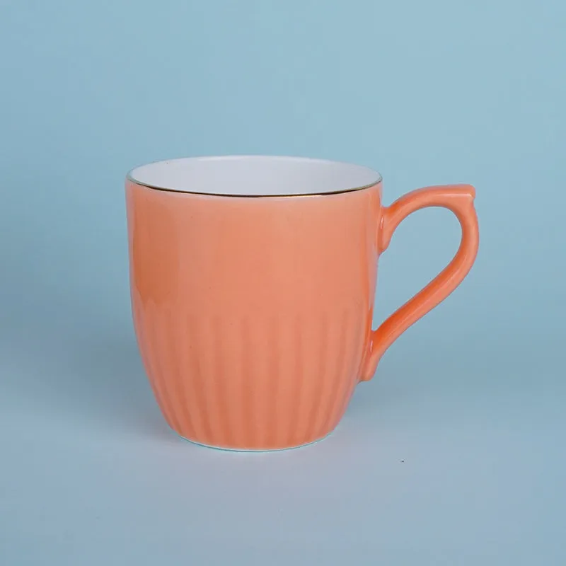 Glimo Porcelain Tea Cup (200 mL Each)/Orange)- Set of Six media 3