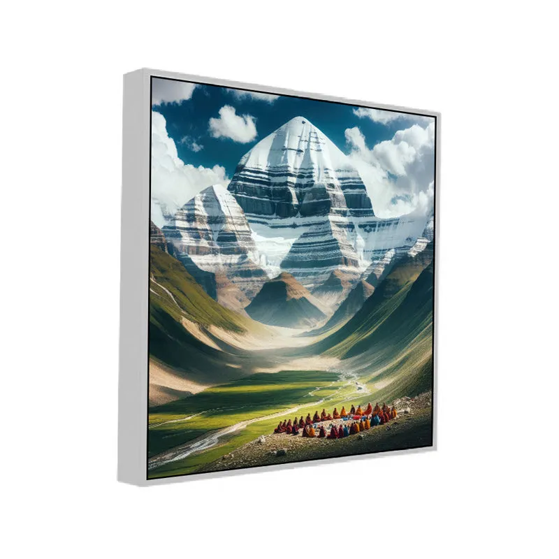 Serene Peaks Canvas Wall Art With Frame media 3