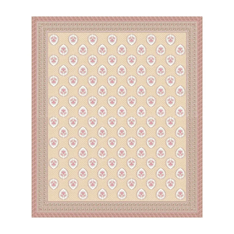 Rang Balance Cotton Bedsheet (Beige,Pink) - 120 TC media 4