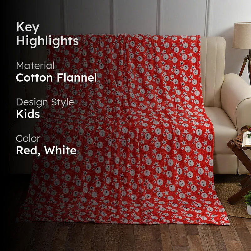 Moon & Stars Kids Throw - Red media 2