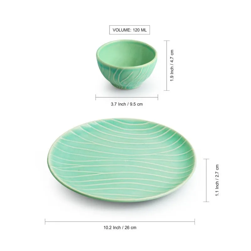 Oceano Green Dinner Set - 3 Piece Set media 7