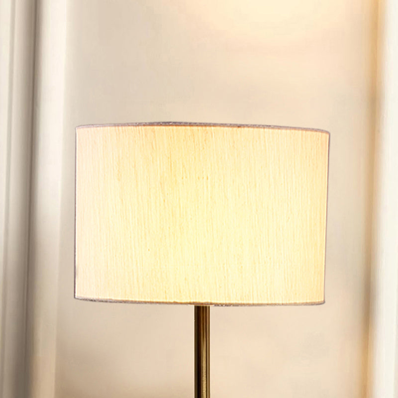 Glow Mesa Cotton & Metal Table Lamp (Drum) - Beige,Gold media 3