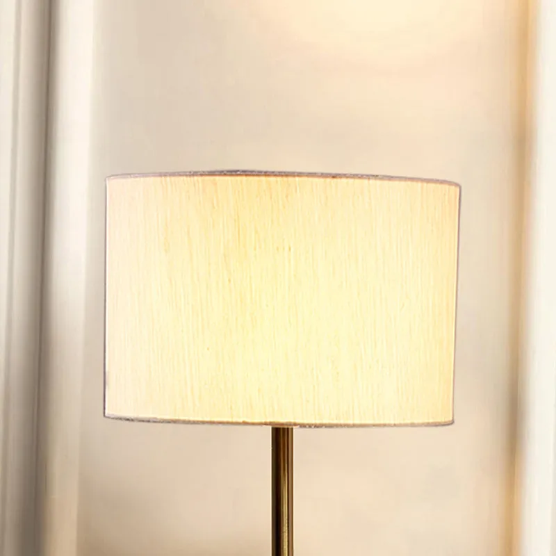 Glow Mesa Cotton & Metal Table Lamp (Drum) - Beige,Gold media 3