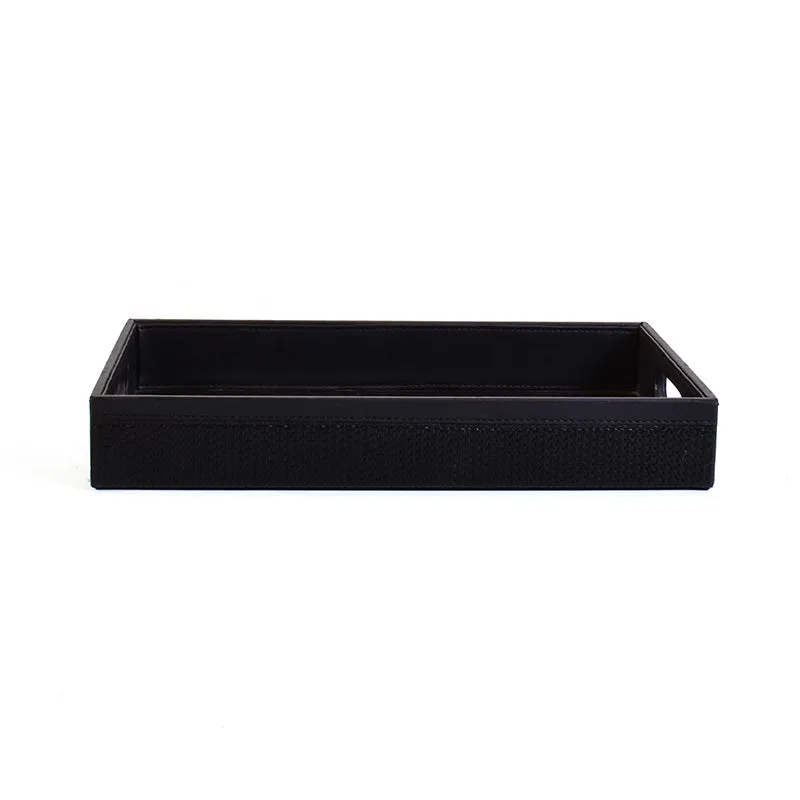 Trivox Faux Leather Serving Tray (Black) - Set Of Two media 3