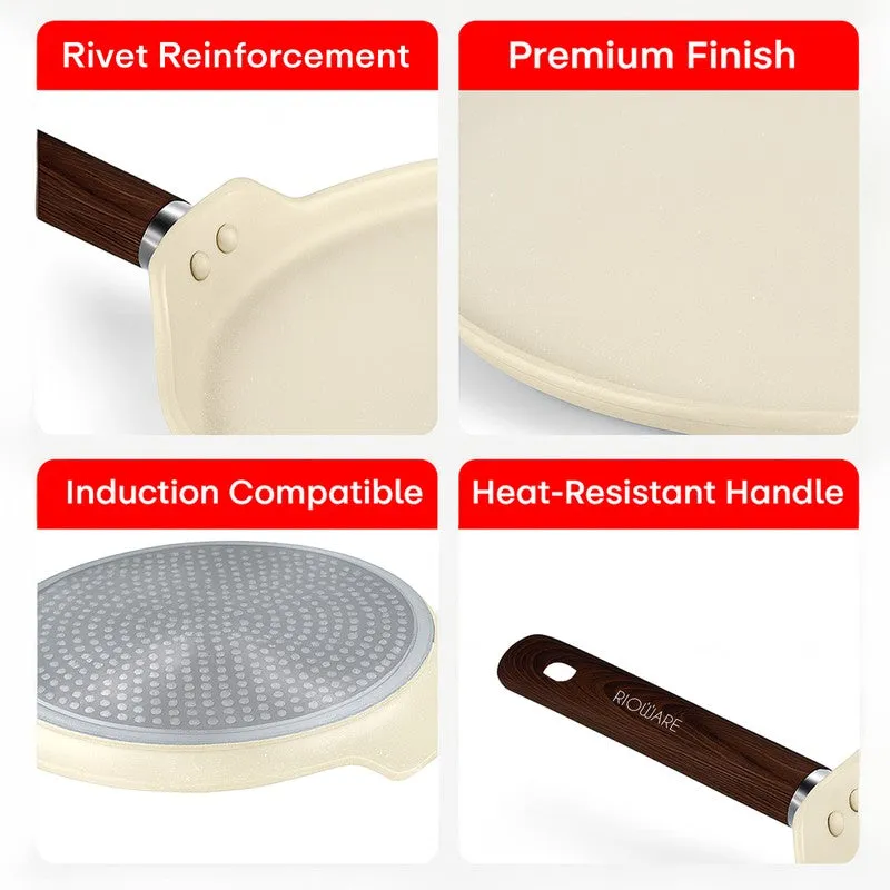 Rioware SmoothSpread Cast Aluminium Non-Stick Dosa Tawa - 24 cm media 8