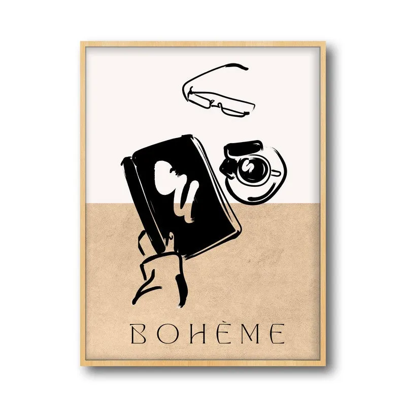 Boheme Ritual Canvas Wall Painting With Brown Frame media 3