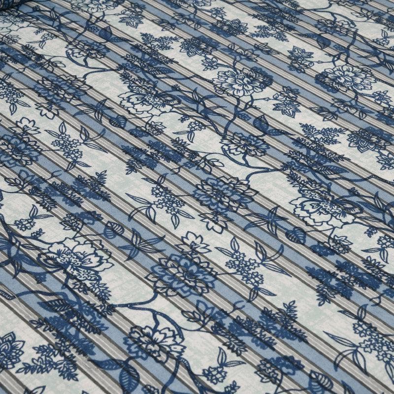 Jamesaari Printed Cotton Bedsheet (Blue) - 160 TC media 5