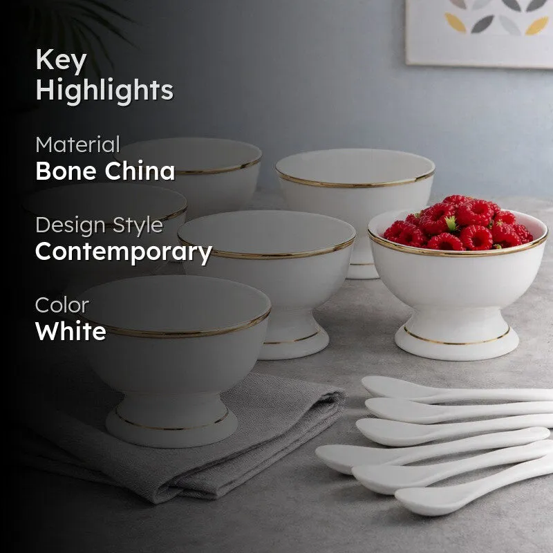 Sonaki Bone China Ice Cream Cups (160 ML Each) - Set of Six media 2
