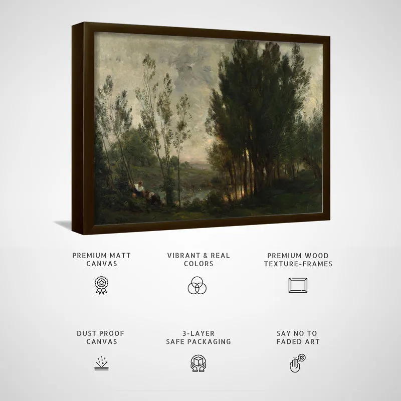 Moody Trees Wood Wall Art With Frame - Black media 5