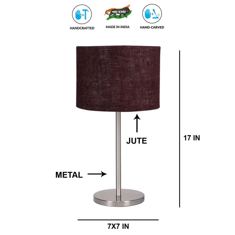 Noctra Silk Glow Metal Table Lamp - Brown media 8