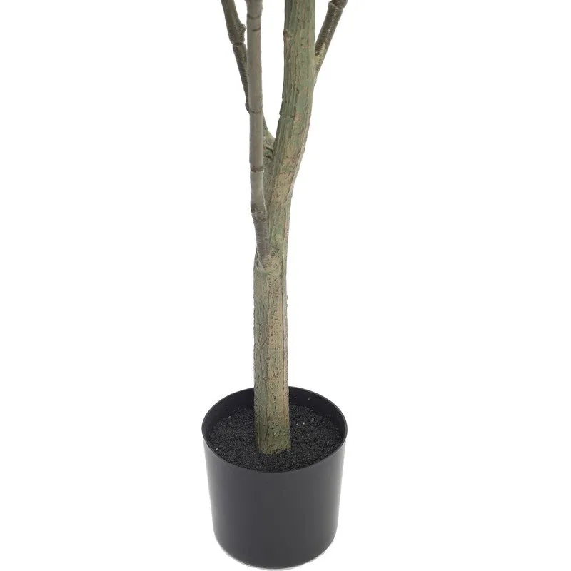 Minimal Greens Artificial Plant With Black Plastic Pot - 3.9 ft media 8