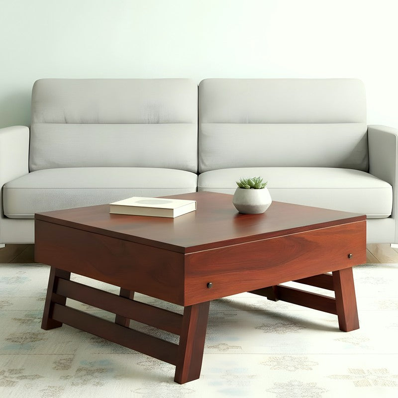 Servo Sheesham Wooden Center Table - Deep Brown