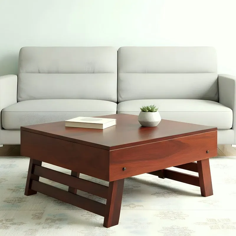 Servo Sheesham Wooden Center Table - Deep Brown media 1