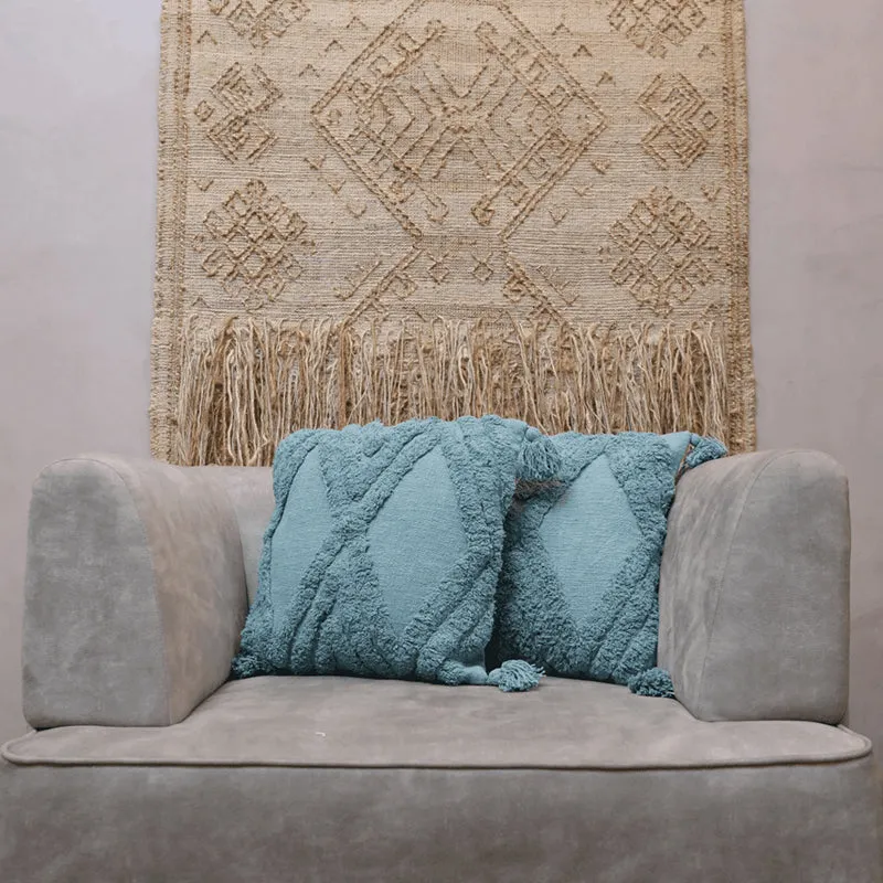Squish & Stitch Tufted Cushion Cover (Blue) - Set Of Two media 3