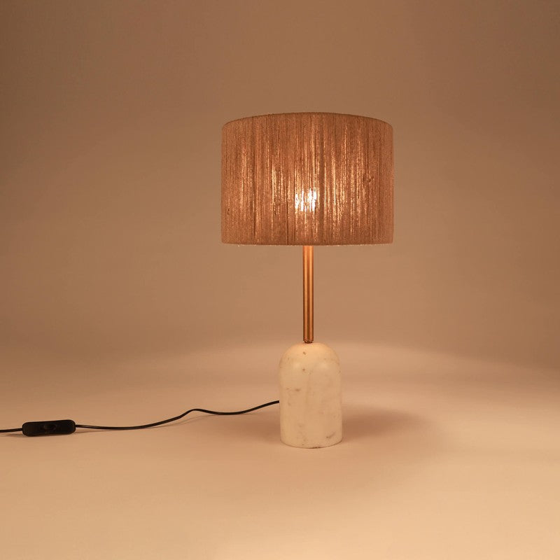 Orange Tree Cusp Sisal Mild Steel Table Lamp - White,Beige media 4