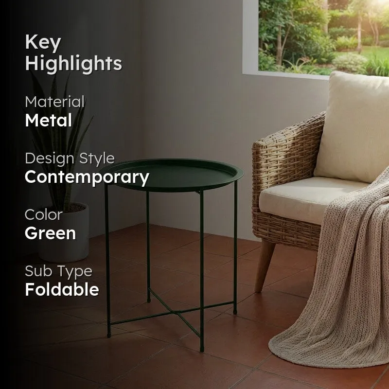Cedar Metal Side Table - Green media 2