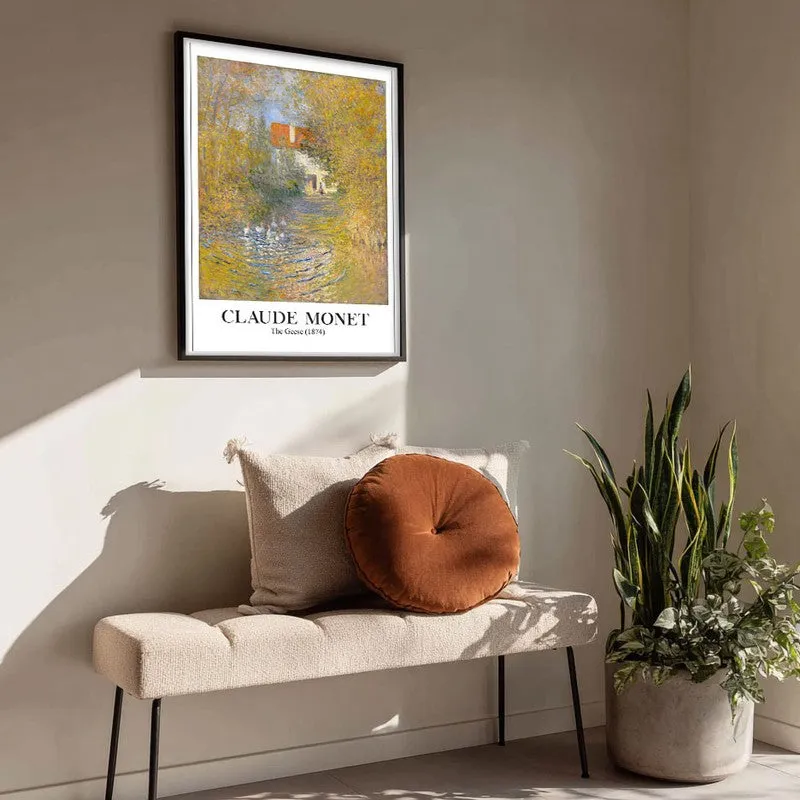 The Geese (1874) Archival Canvas Wall Painting - Black Frame media 4