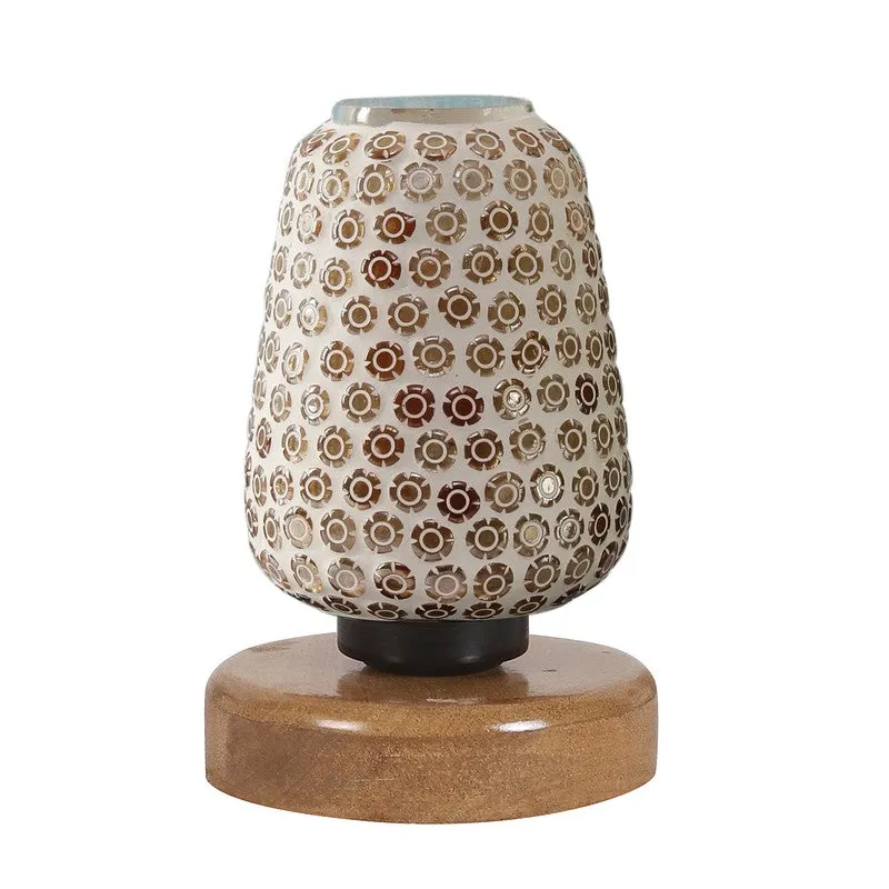Astriva Glass Table Lamp With Wooden Base - Multicolor media 5