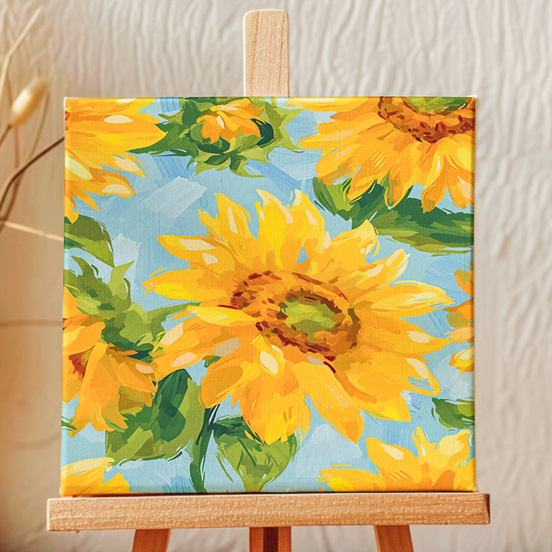 Sunflower Strokes Canvas Showpiece