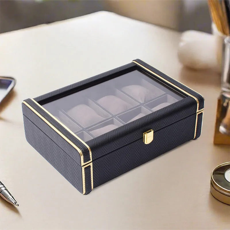 Vautch Faux Leather Watch Organizer - Black media 1