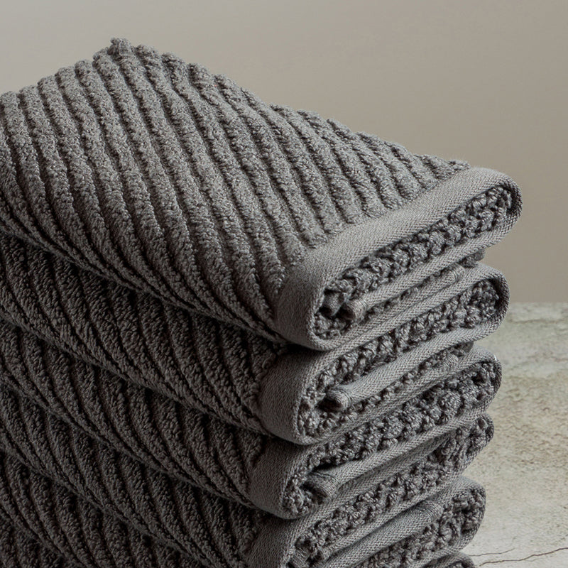 Nautica Riviera Soft Cotton Hand Towel (Dark Grey) - Set Of Six media 5